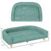 Large Dog Sofa Bed with Washable Cushion, Green, Comfortable Pet Couch for Dogs & Cats