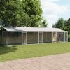 Dog Cage with Roof and Doors Gray 26.2'x6.6'x6.6'Galvanized Steel