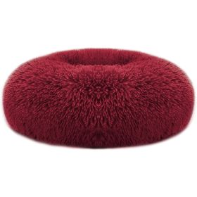 Pet Dog Bed Soft Warm Fleece Puppy Cat Bed Dog Cozy Nest Sofa Bed Cushion M Size (Color: Red, SIZE: M)