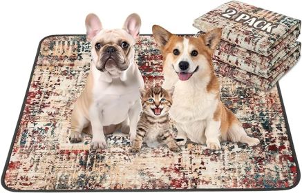 Qeils Washable Pee Pads for Dogs, 2 Pack Reusable Puppy Pads 18"x24" Super Absorbent Leakproof Dog Training Pads, Non-Slip Potty Pads for Floor, Crate (Material Typ: Tie Dye Red-PolyesterTPU, SIZE: 36"*41"(Pack of 2))